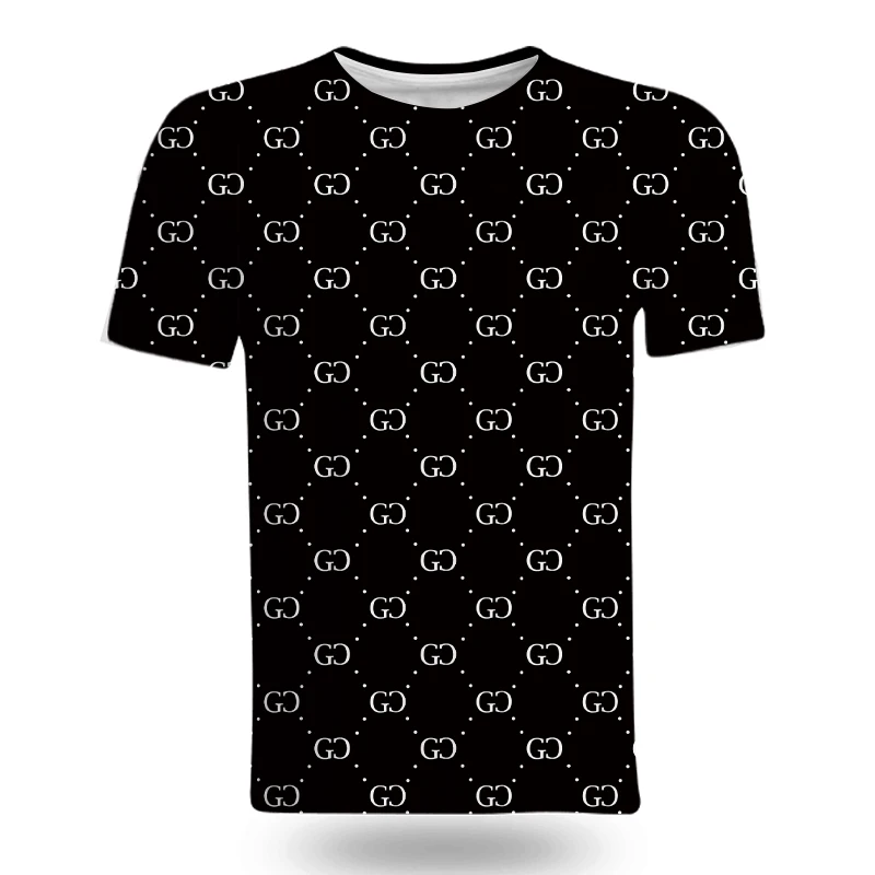 

Men's 2021 3D GG Printed T-shirt Breathable Streetwear Stitching Size XXS-6XL Summer Fashion