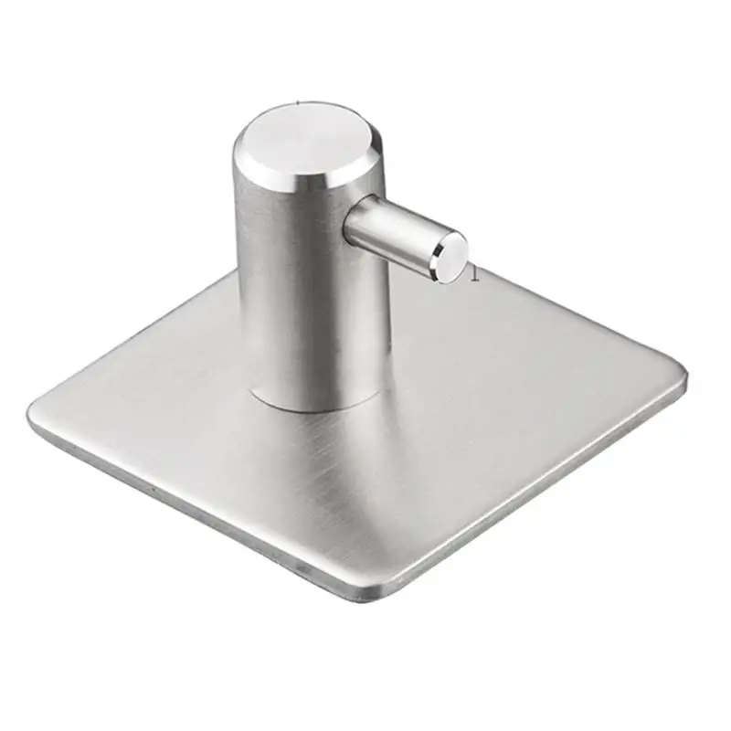 

4pcs Multi-functional Adhesive Stainless Steel Hooks Traceless Door Hanger Metal Rustproof Towel Hooks for Kitchen Bathroom