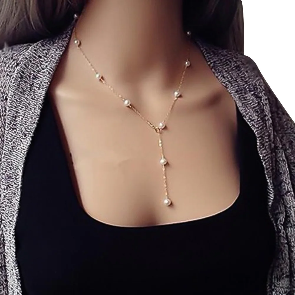2020 женское искусственное ожерелье цепочка с жемчужным кулоном подарок на день