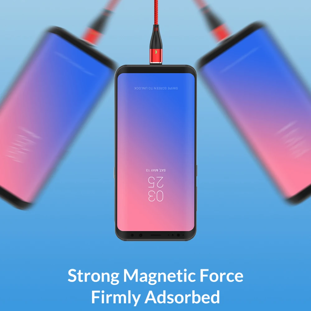 3A Магнитный кабель type C для быстрой зарядки IPhone X XS MAX Micro USB зарядное устройство