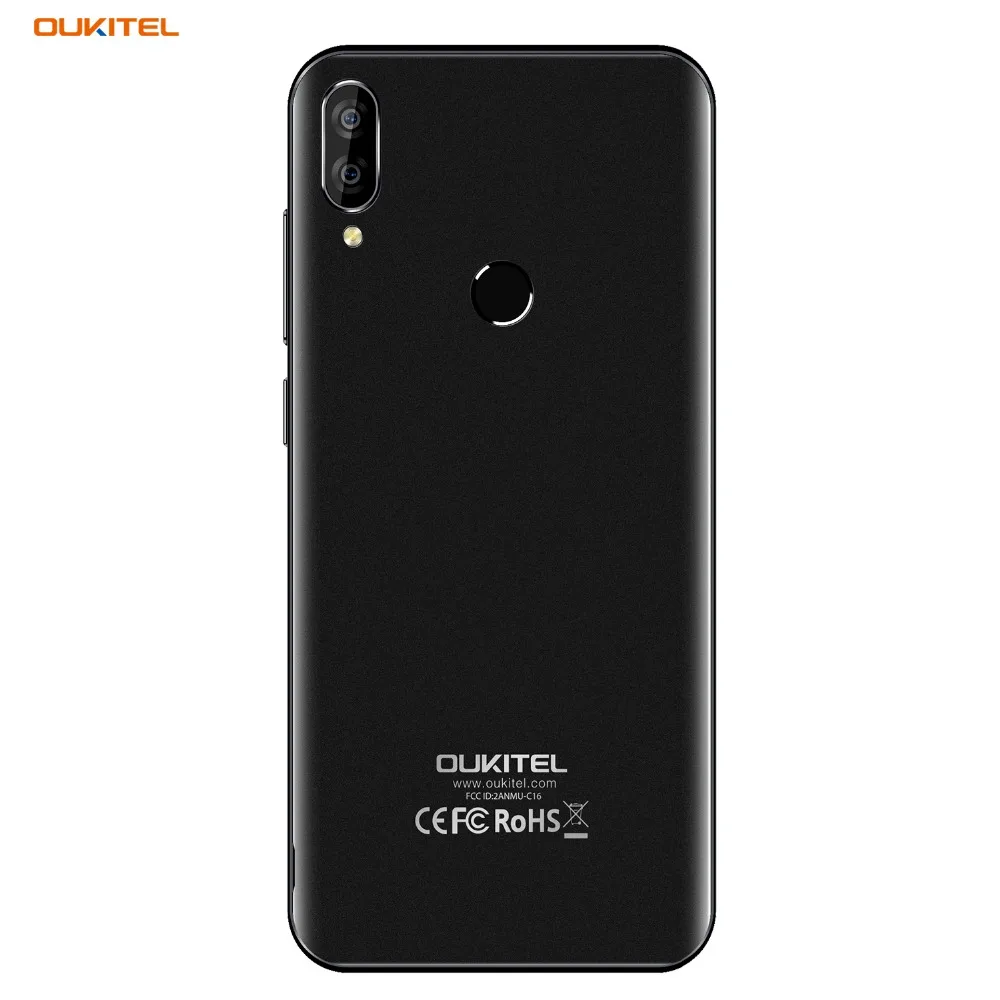 OUKITEL C16 5.71" HD+ 19:9 Android 9.0 Smartphone WaterDrop Fingerprint Mobile Phone MT6580P 2G RAM 16G ROM 2600mAh Unlock