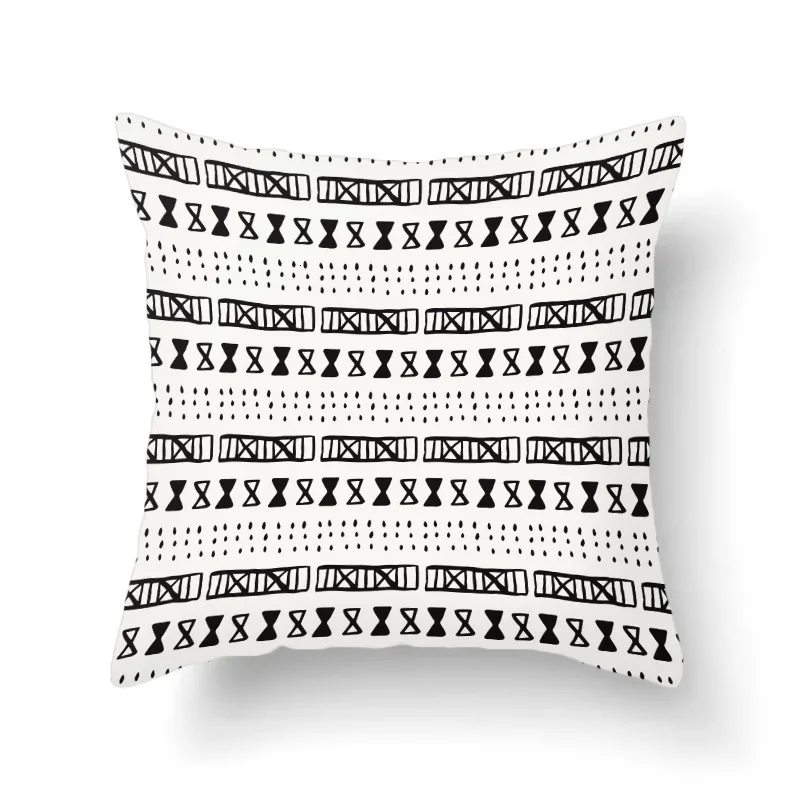 45*45 см плюшевая подушка задняя в полоску Геометрическая фланелевая чехол для