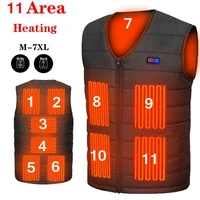 11 area heating vest menwomen casual v neck usb heated vest smart control temperature heating jacket cotton coat winter hunting