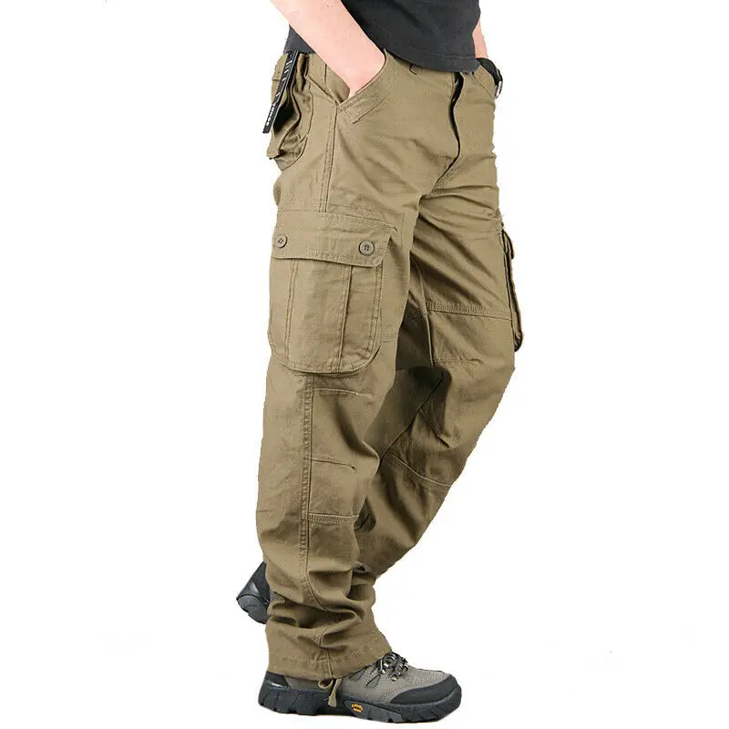 

Универсальные модные мужские тактические брюки-карго, Рабочие свободные брюки со множеством карманов, армейские военные повседневные