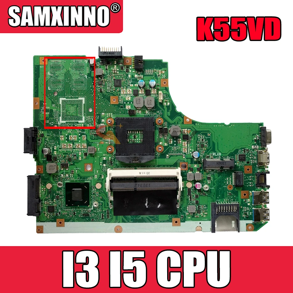 Материнская плата Akemy K55VD для ноутбука ASUS K55A A55V K55V оригинальная материнская с