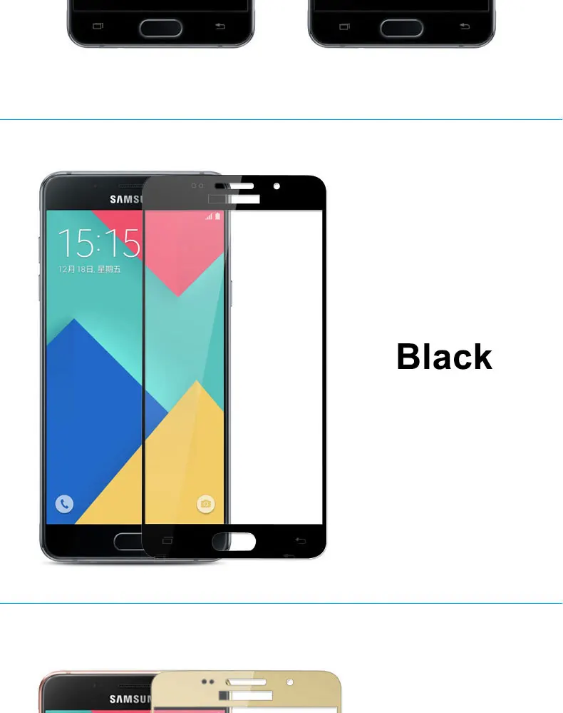 9D Full Cover Tempered Glass For Samsung Galaxy A3 A5 A7 J3 J5 J7 J530 J730 S7 Screen Protector Protective Glass Film