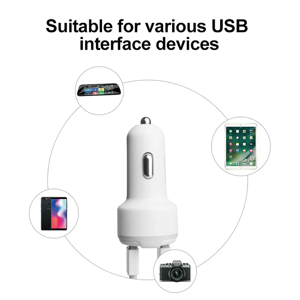 VicTsing 2.4A Мини Автомобильное зарядное устройство двойной USB светодиодный дисплей