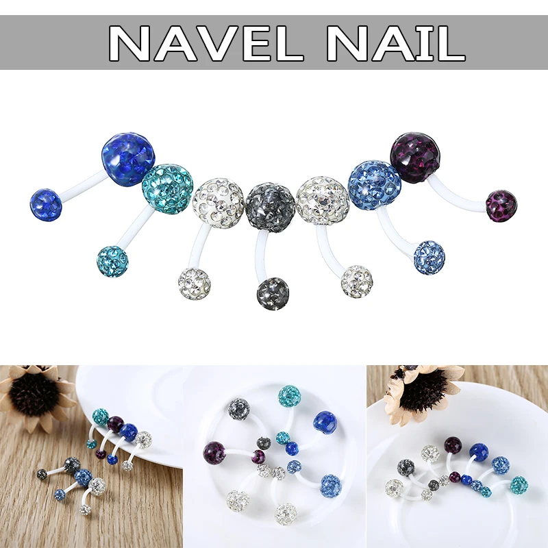 Гибкое Кристальное кольцо в форме штанги очаровательные сексуальные стразы