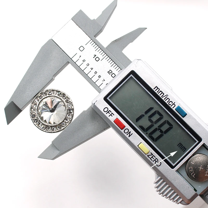 Новинка 5 шт. 20 мм круглые металлические кнопки блестящие стеклянные стразы