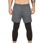 Мужские тренировочные шорты 2 в 1, мужские спортивные шорты для футбола, тренировок, бега, шорты, быстросохнущие спортивные облегающие шорты для тренажерного зала и фитнеса