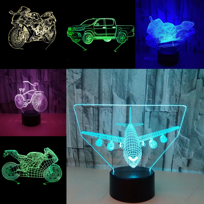 Светофор ночсветильник с 3D иллюзией светодиодная лампа USB сенсорным управлением