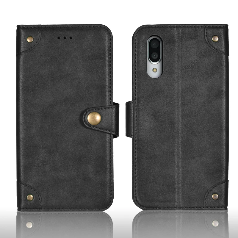 Чехол для Sharp Aquos Sense 3 Plus кожаный чехол кошелек в стиле ретро с магнитной застежкой