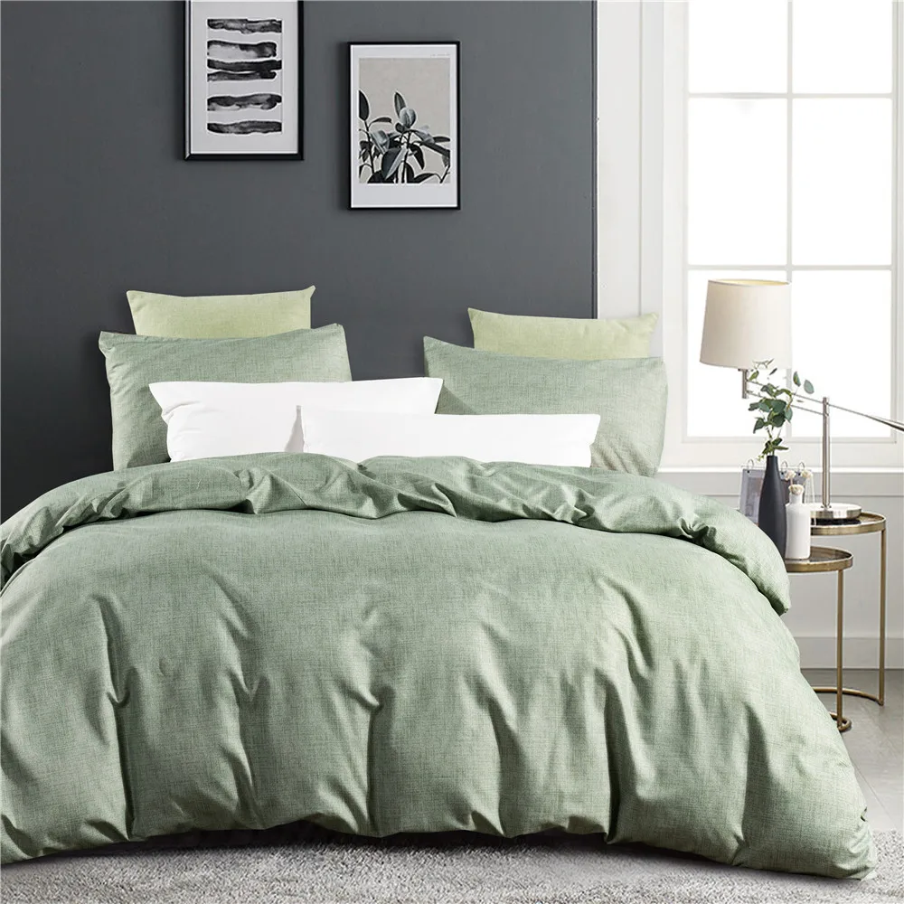 

Классические однотонные комплекты постельного белья, одеяло, пододеяльник, комплекты, двуспальный, односпальный размер, светло-зеленое пос...