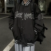 black baseball jacket womens bomber 2021 new autumn letters coat jacket ins thin loose casual high street jacket fashion