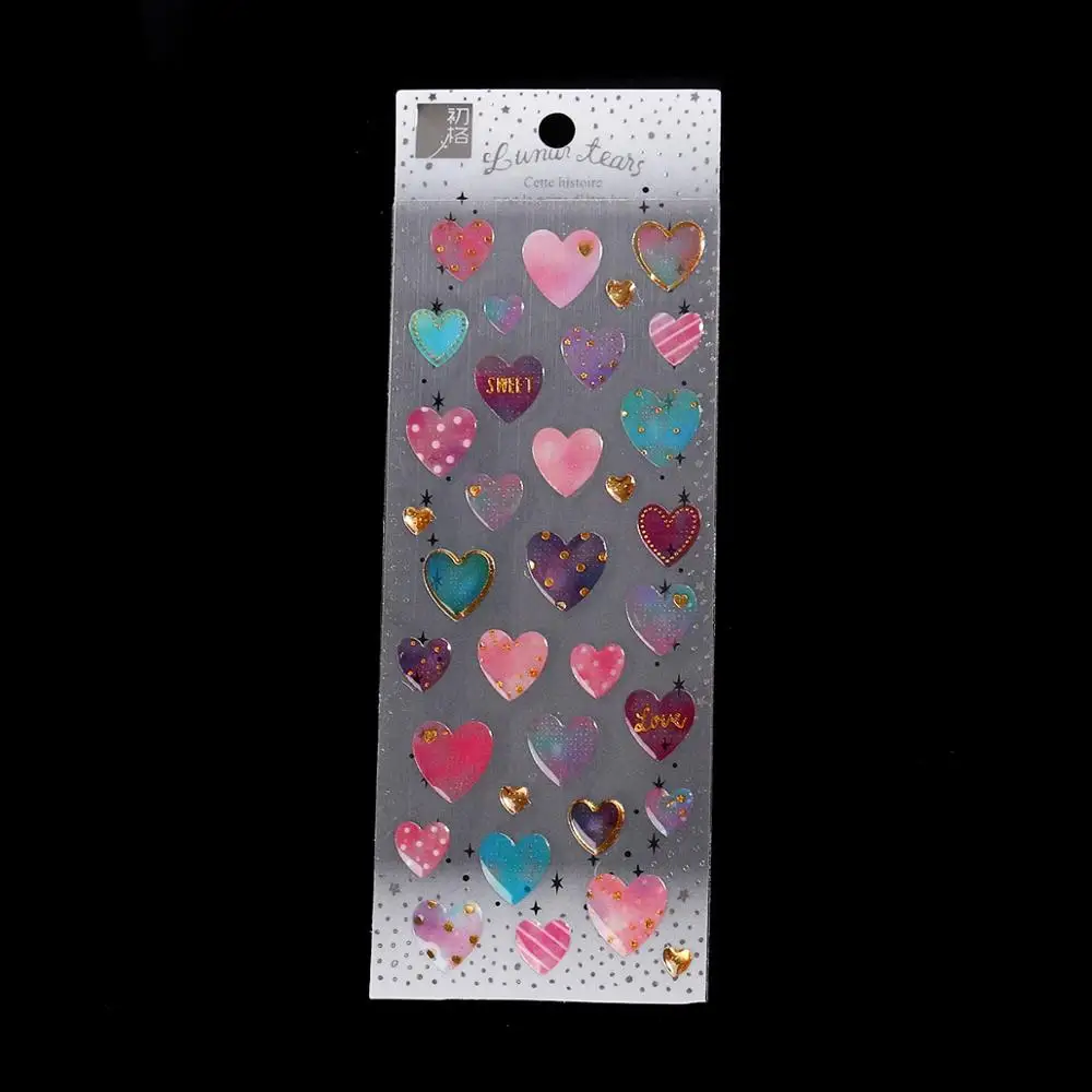 Heart 2 DoreenBeads цветок сердце крыло Сакура с животными из ПВХ DIY скарпбукинг Декор стикер Смола ремесло наполнитель материал многоцветный 2 листа - Цвет: Heart 2