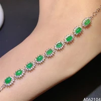 kjjeaxcmy fine jewelry 925 sterling silver inlaid natural emerald women luxury vintage new egg face gem hand bracelet support de