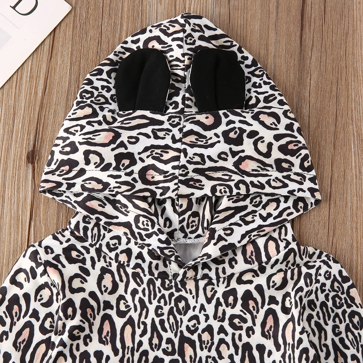 0-3T 2pcs Toddler Kids Baby Girl Outfits Long Sleeve Leopard Print Hooded Sweatshirt Hoodie Tops+Pants Outfit Set | Детская одежда и