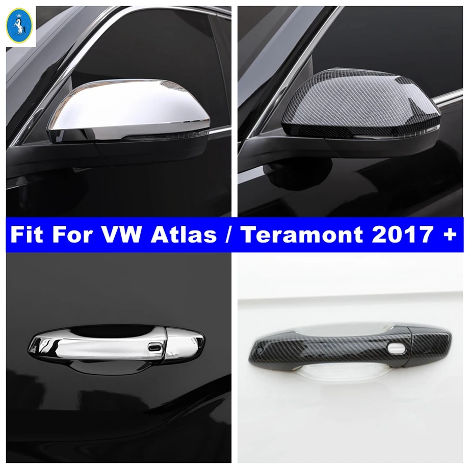 

Car Door Pull Doorknob Handle / Wing Case Rearview Mirror Cap Cover Trim Fit For VW Volkswagen Atlas / Teramont 2017 - 2020 ABS