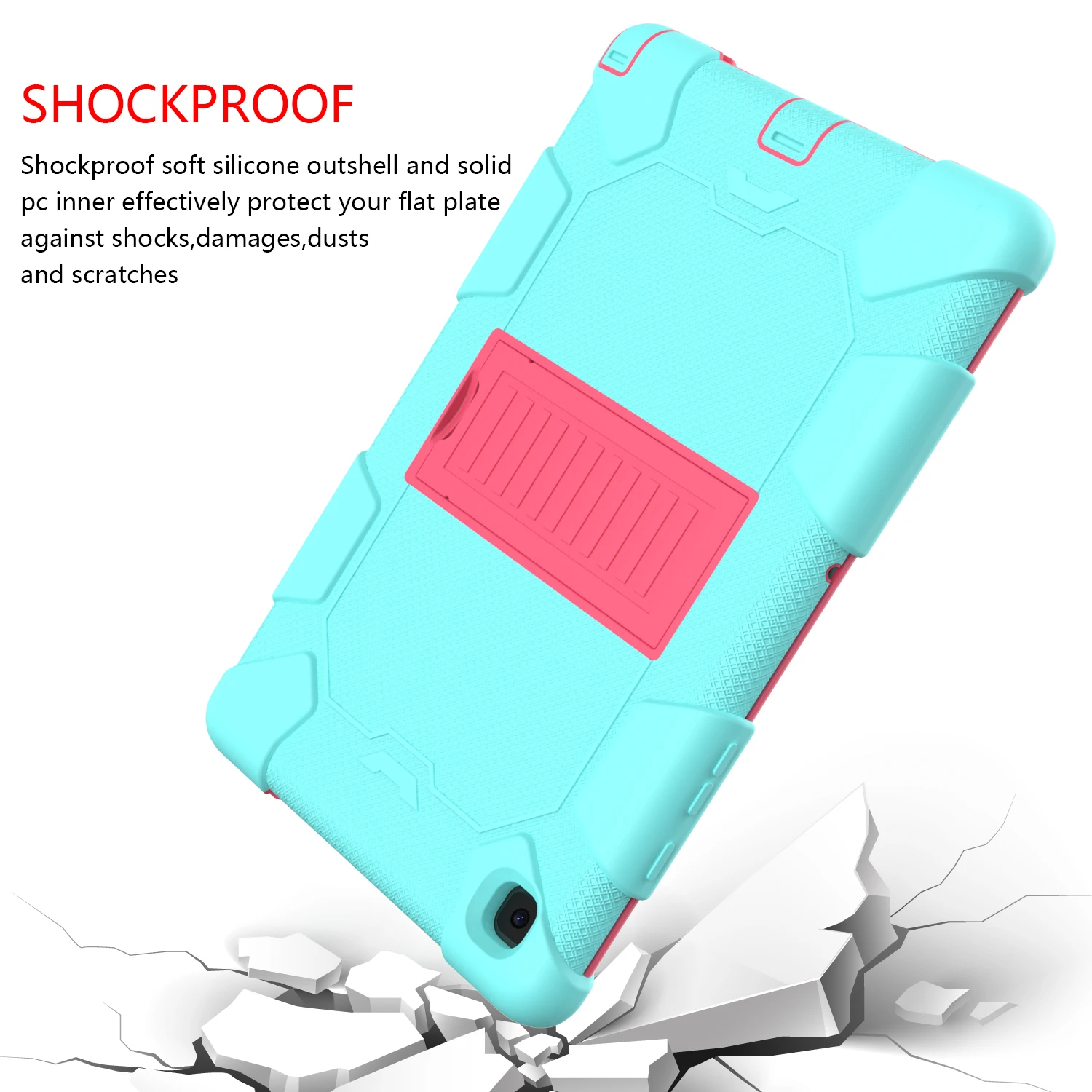 

Shockproof Cover Samsung T510 T515 T290 T295 T387 Armor Anti-knock Case PU+Silicone Tablet Stand Holder cover