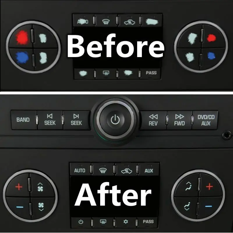 

2pcs Strong Viscous AC Button Stickers Kit for 2007-2014 GM CHEVY Vehicles