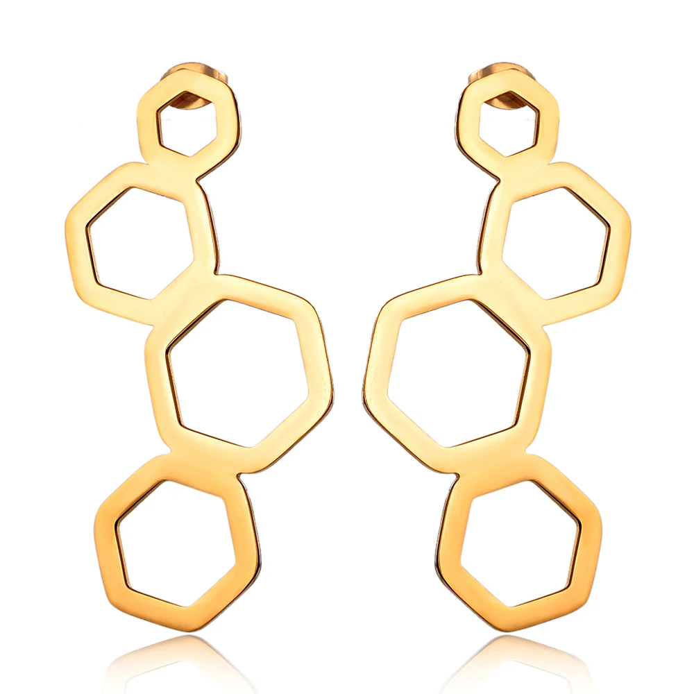 Уникальные сотовые трендовые серьги гвоздики в стиле панк Женские Простые форме