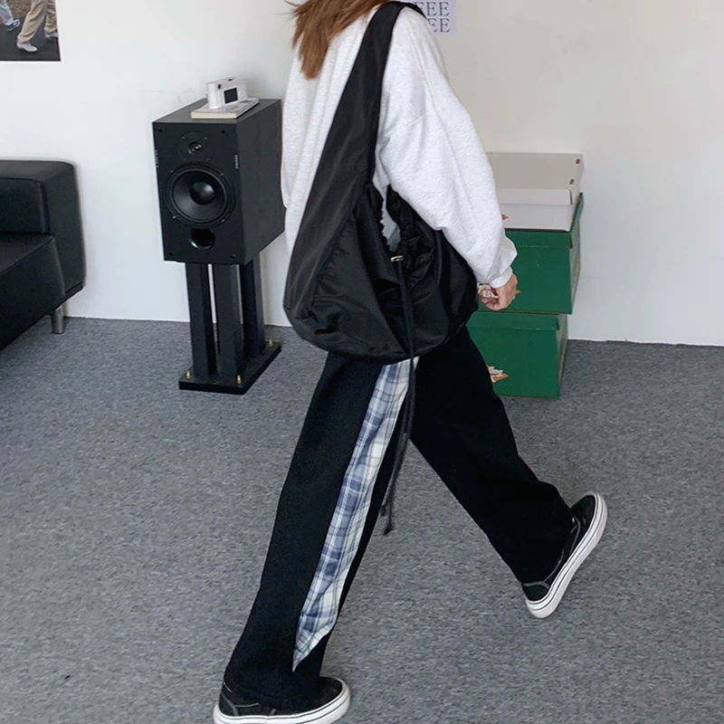 

WITHZZ Winter Trousers Asian Size Women's Loose Casual Elastic Waist Female Thick Wide Leg Pants