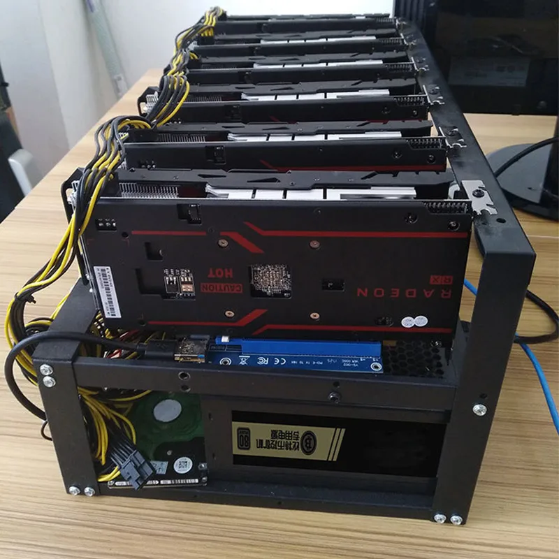 Чехол с рамкой для майнинга до 6 GPU биткоина эфириума Крипто монет цифровой