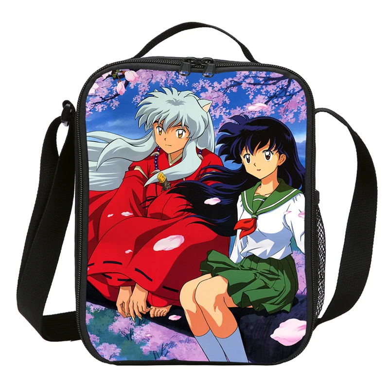 

Anime Inuyasha Portable Oxford Lunch Bag Thermal Insulated Lunch Box Food Picnic Shoulder Bags For Kids School Mini Lunchbox Bag