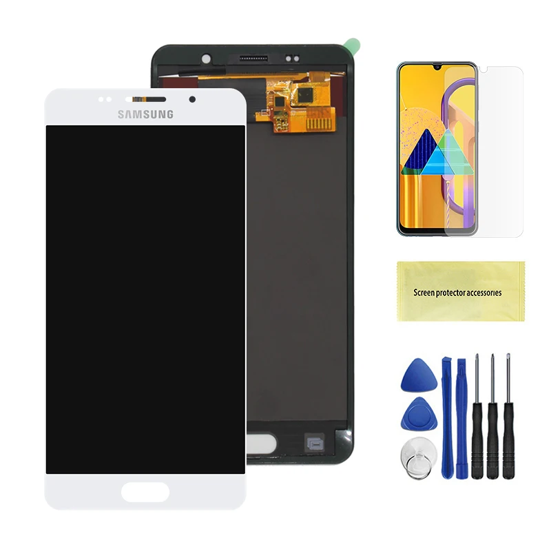 White No Frame A510F ЖК-дисплей для Samsung Galaxy A5 A510 A510FD A510M A510Y ЖК-дисплей Дисплей кодирующий преобразователь сенсорного экрана в сборе для регулировки яркости - Цвет: White No Frame