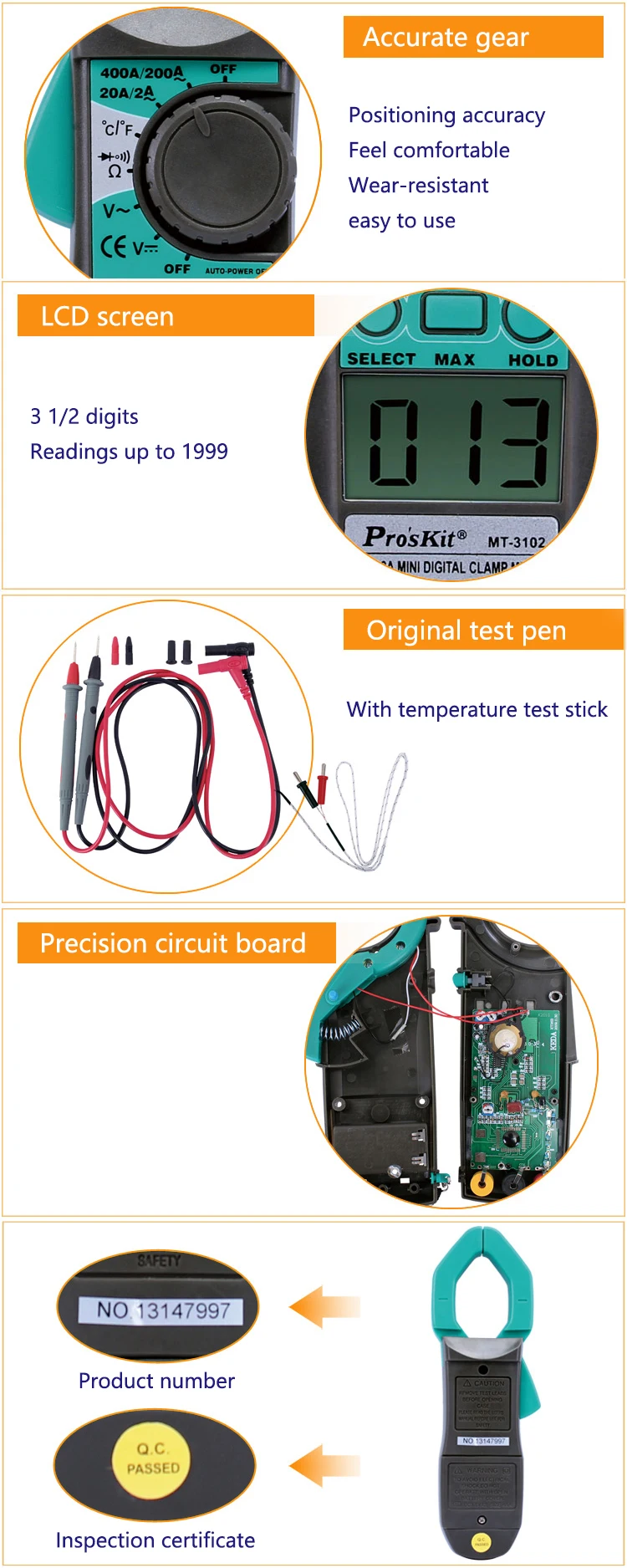 Proskit Мини AC DC Ручной цифровой клещи с ЖК-дисплеем токовые клещи тестовые клещи Амперметр клещи мультиметр