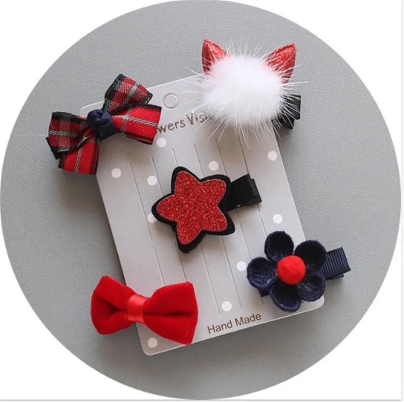 5 шт. модные детские заколки для волос с милыми мультипликационными персонажами