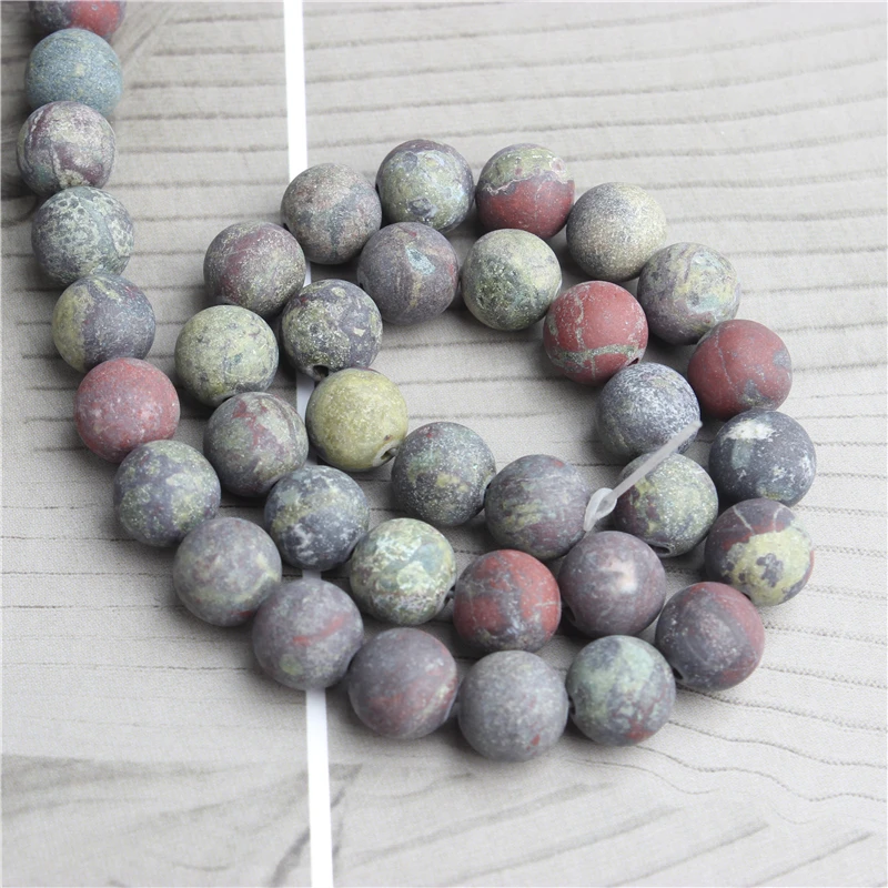 

Linxiang Natural jewelry dull polish dragon blood stone loose beads 4/6/8/10 mm DIY Bracelet Necklace Accessories