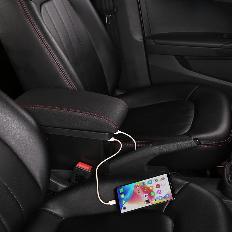 Ящик для хранения центральной консоли Peugeot 2008 двухслойный подлокотник USB зарядка