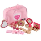 Девочка принцесса Косметика доктор путешествия подарок деревянная игрушка ролевые игры сумка комплект Портативный туалетный нетоксичный детский набор для макияжа безопасность