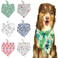flower print triangle scarf pet supplies cat and dog decoration pet triangle scarf saliva towel