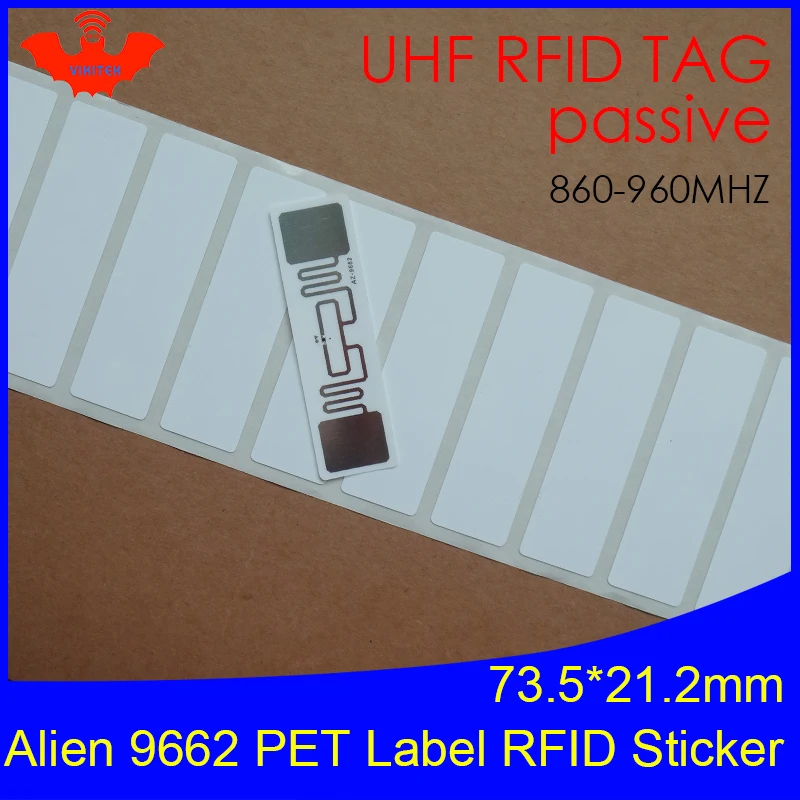 UHF RFID тег Alien 9662 печатная ПЭТ этикетка 915 МГц 900 868 860 960 Higgs3 EPCC1G2 6C смарт карта