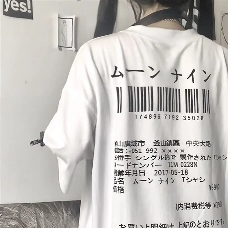 

Летняя футболка Harajuku Bf с принтом, с коротким рукавом, для студенток, Корейская версия, свободные, в стиле хип-хоп, Y2k