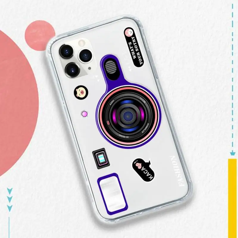 

Fashion luxury camera shell Phone Cases Transparent soft For iphone 5 5s 5c se 6 6s 7 8 11 12 plus mini x xs xr pro max