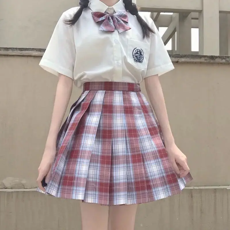 Милые клетчатые платья для девочек японская школьная форма Стиль студент
