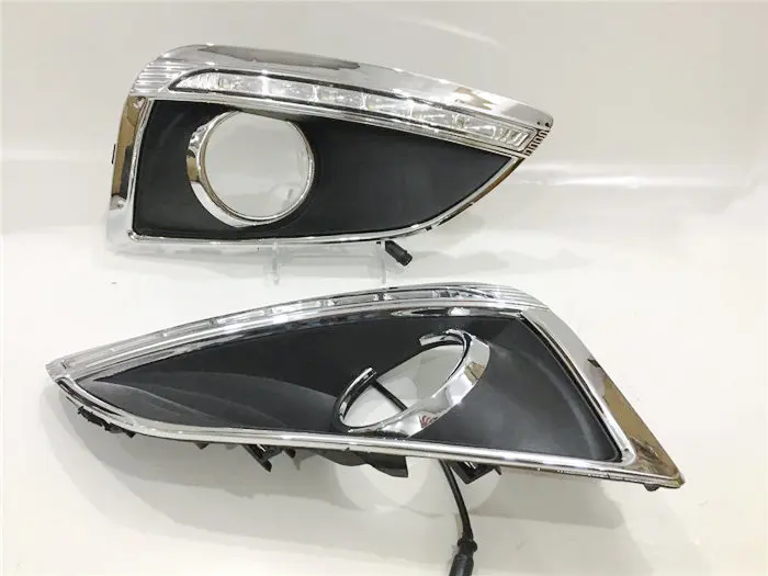 CAPQX для hyundai IX35 2010-2013 светодиод дневного света бегущий светильник автомобильный мигающий DRL Дневной светильник противотуманная фара крышка с поворотным сигналом реле