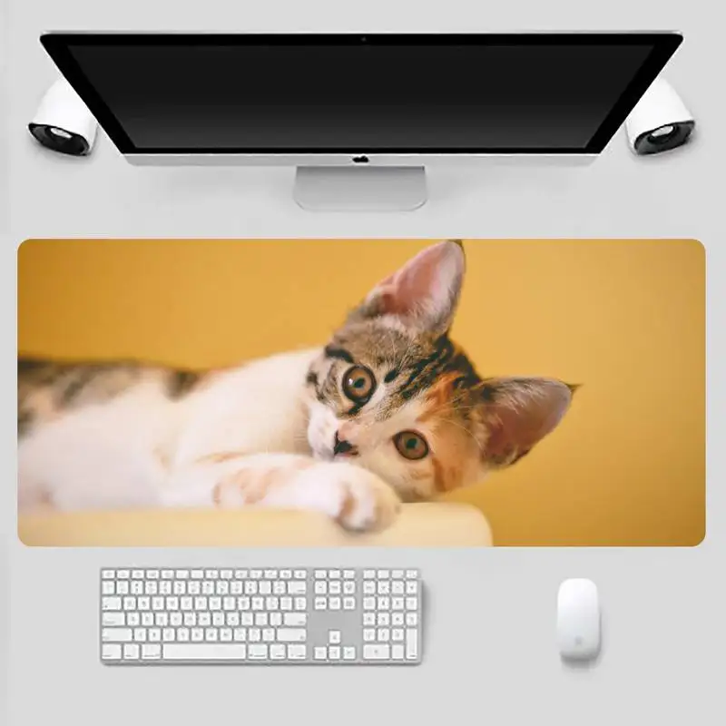 

cat cute Customized MousePads Computer Laptop Anime Mouse Mat X XL XXL Non slip Cushion Thickness 2mm LockEdge equal LE