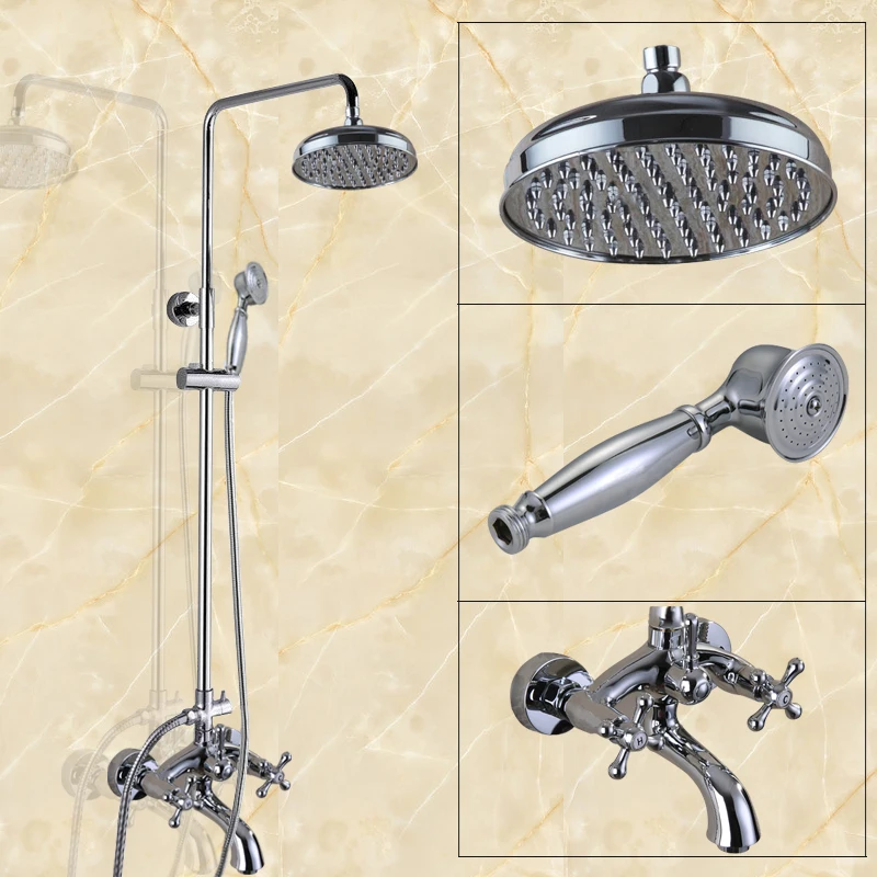 Ванная комната смеситель для душа в форме дождя кран с двойной ручкой ванной