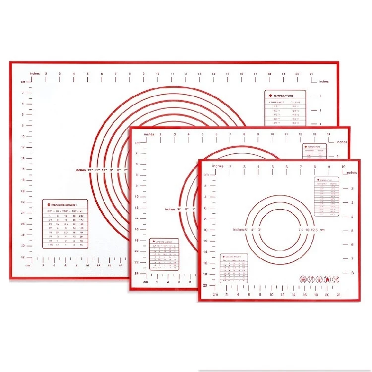 

29*26CM Size Eco-Friendly Red Baking Mat Non_Stick Silicone Baking Mat With Measurements