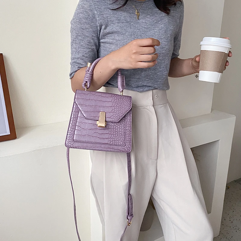 Женская сумка через плечо из ПУ кожи с узором под кожу крокодила | Багаж и сумки