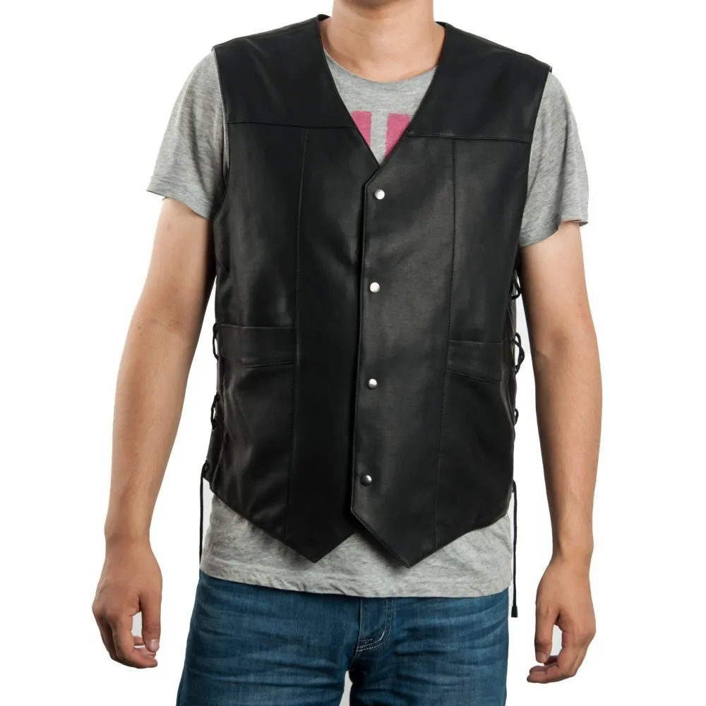 Мотоциклетный Байкерский мужской кожаный жилет Ходячие мертвецы Дэрил Диксон