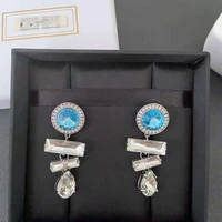 european and american fashion temperament crystal two tone new earrings