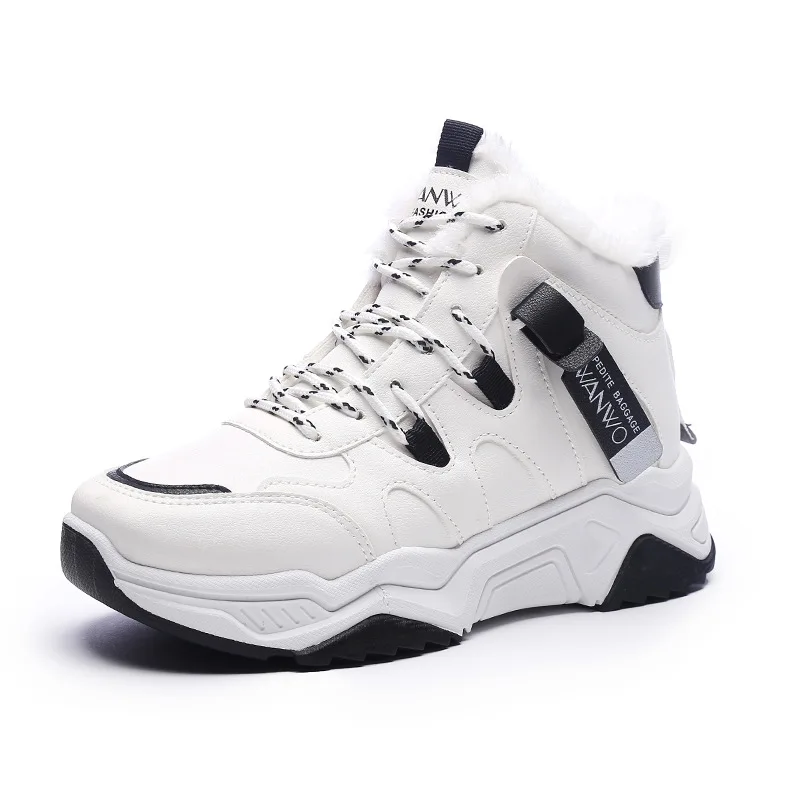 Женские кроссовки на платформе Вулканизированная подошва плюшевые Повседневная