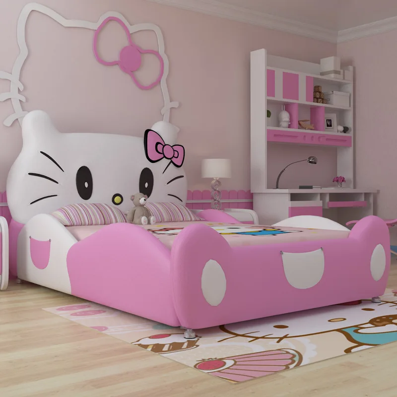 Дизайн модный дизайн hello kitty розовая кожаная детская спальня для девочек - Цвет: 120X190cm