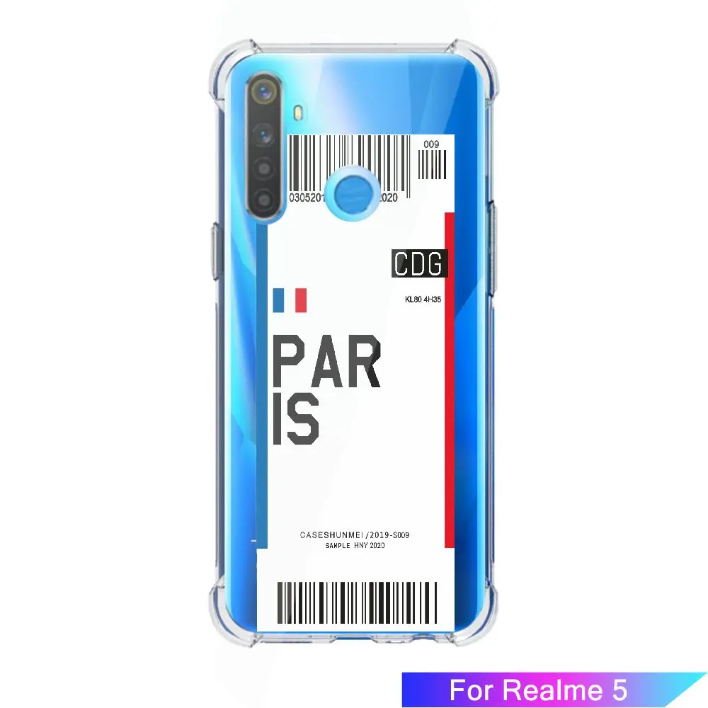 Чехол из ТПУ ADOTRY For Realme 5/5 Pro Модный чехол для телефона с воздушными билетами