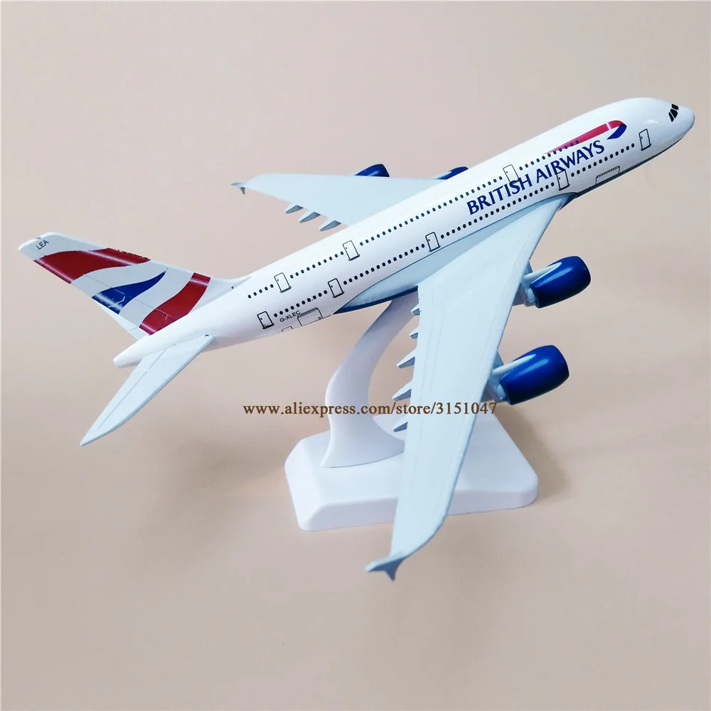 20 см модель воздушного самолета из металлического сплава British Airways Airbus 380 A380 Aircraft